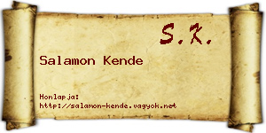 Salamon Kende névjegykártya
